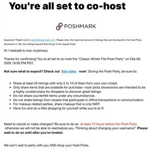 2-6-26 Co-hosting Classic Winter Fits Posh PartyStart 7 PM PST TAG me 1-3 items